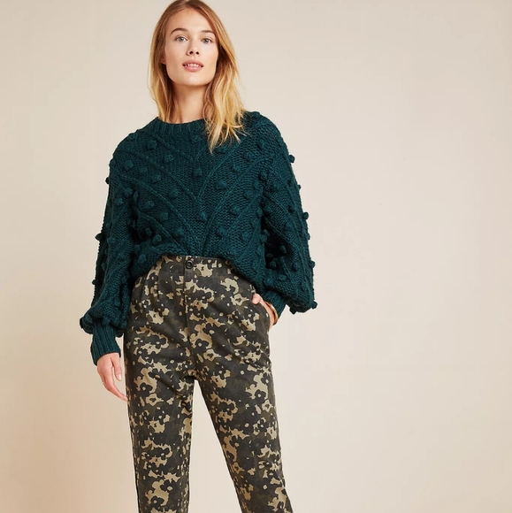 Anthropologie Pants - Anthropologie Floral Cropped Camo Trousers